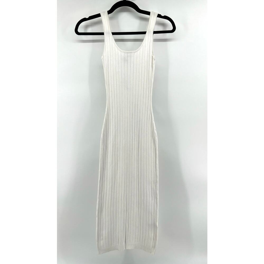 NWT Windsor Ribbed Knit Halter Midi Dress Size S White Vacation Resortwear - Picture 2 of 11